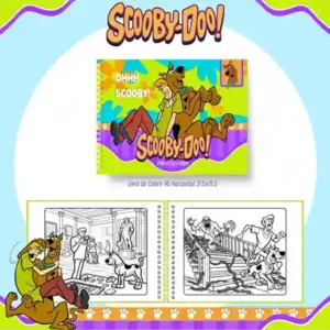 Livro de colorir e pintar Scooby Doo para imprimir em caderno digital com capa em PNG e miolo em PDF