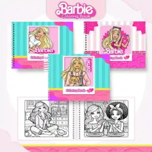 Livro de colorir e pintar Barbie para imprimir em caderno digital com capa em PNG e miolo em PDF