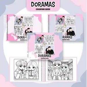 Livro de colorir e pintar Dorama para imprimir em caderno digital com capa em PNG e miolo em PDF