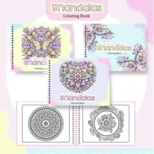 Livro de colorir e pintar Mandalas para imprimir em caderno digital com capa em PNG e miolo em PDF