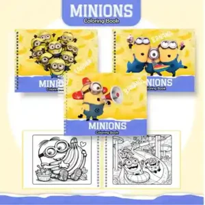 Livro de colorir e pintar Minions para imprimir em caderno digital com capa em PNG e miolo em PDF