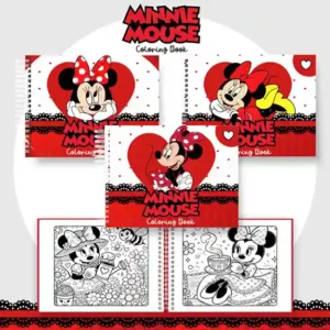 Livro de colorir e pintar Minnie para imprimir em caderno digital com capa em PNG e miolo em PDF