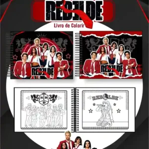 Livro de colorir e pintar Rebelde para imprimir em caderno digital com capa em PNG e miolo em PDF