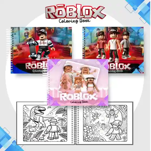 Livro de colorir e pintar Roblox para imprimir em caderno digital com capa em PNG e miolo em PDF