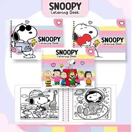 Livro de colorir e pintar Snoopy para imprimir em caderno digital com capa em PNG e miolo em PDF
