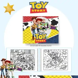 Livro de colorir e pintar Toy Story para imprimir em caderno digital com capa em PNG e miolo em PDF