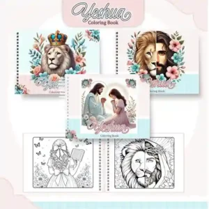 Livro de colorir e pintar Yeshua para imprimir em caderno digital com capa em PNG e miolo em PDF