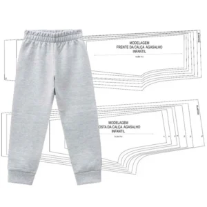 Molde de costura calca moletom infantil para imprimir em PDF moldes de roupa infantil formato A4 e grafica