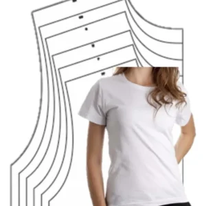 Molde de costura camiseta baby look feminina para imprimir em PDF moldes de roupa feminina formato A4 e grafica