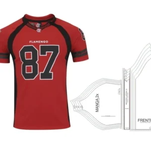 Molde de costura camiseta de futebol raglan para imprimir em PDF moldes de roupa esportiva formato A4 e grafica