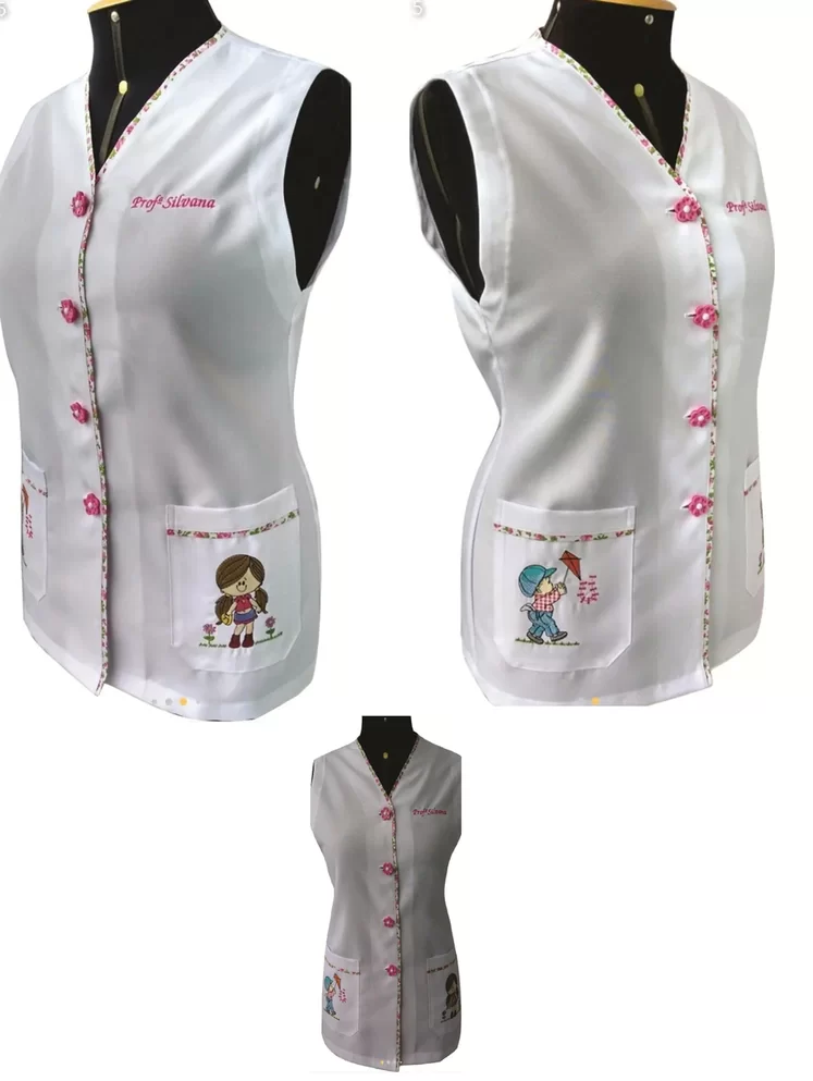 Molde de costura jaleco professora para imprimir em PDF moldes de roupa feminina formato A4 e grafica