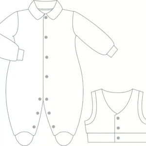 Molde de costura macacao colete e manta infantil para imprimir em PDF moldes de roupa infantil formato A4 e grafica