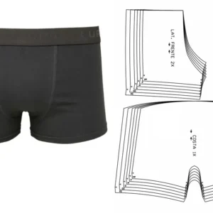 Molde de costura cueca boxer masculina para imprimir em PDF moldes de roupa formato A4 e gráfica
