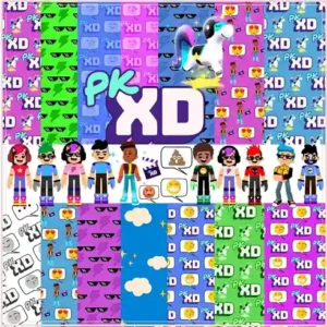 Papel digital e cliparts png personalizado PK XD para editar e imprimir adesivo e caderno