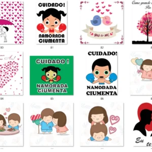 Kit 100 estampas png e cdr almofadas namorados e flores artes para imprimir e personalizar produtos em sublimacao