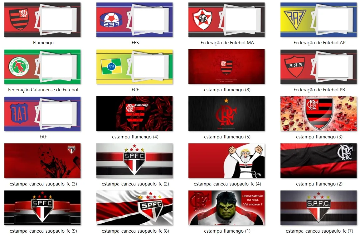 Acervo 100 artes para sublimacao caneca times de futebol estampas para imprimir e personalizar brindes