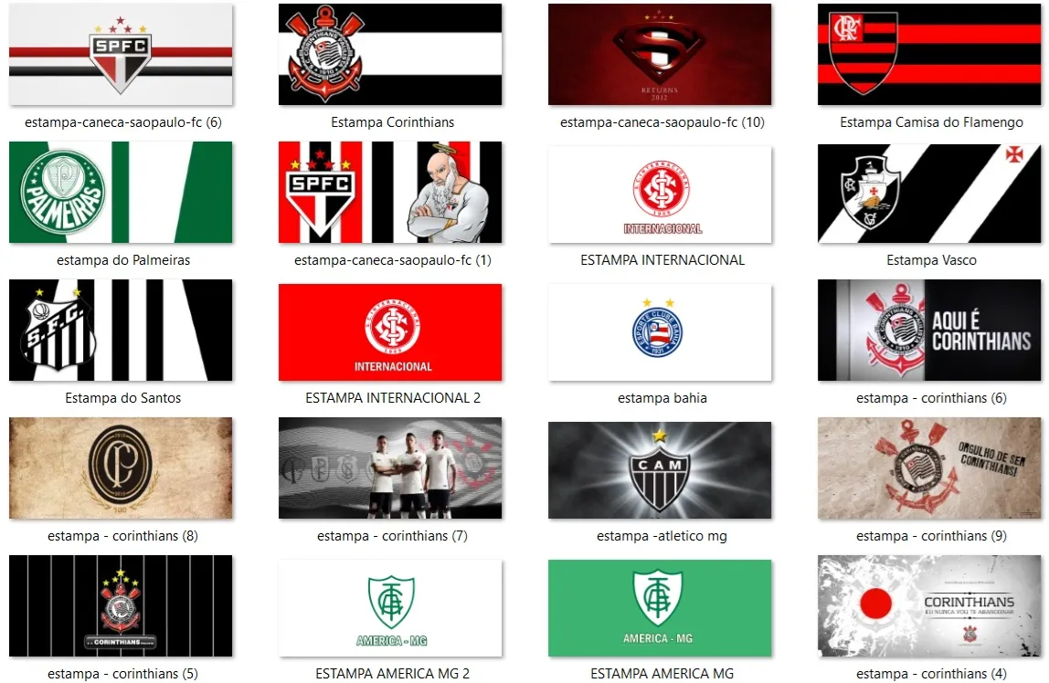 Kit 100 estampas para canecas sublimacao futebol clube artes para imprimir e personalizar canecas esportivas