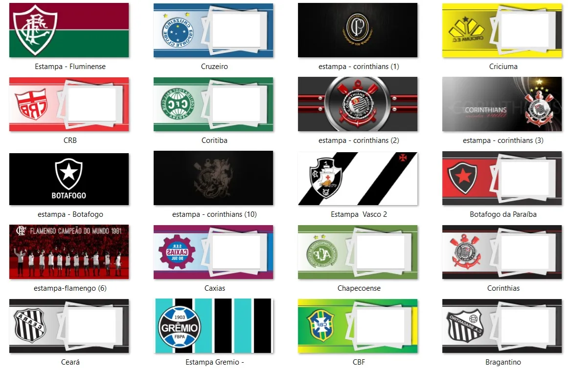 Pacote 100 artes sublimacao caneca futebol e torcidas arquivo digital com estampas para imprimir e personalizar