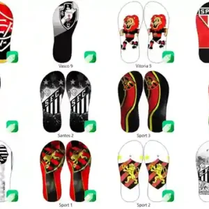 Kit 100 vetores cdr chinelo times de futebol para corel arte digital para atelie de personalizados e graficas