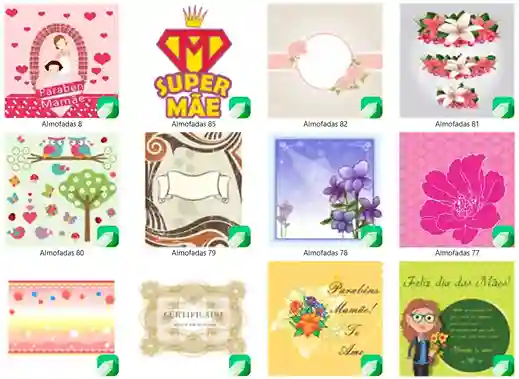 Acervo 100 estampas cdr almofadas dia das maes corel arquivo digital para estamparia e presentes de maes