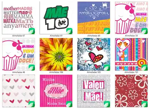 100 artes de almofadas dia das maes cdr coreldraw arquivo vetor editavel para personalizar presentes e decoracao