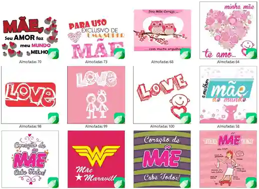 Pacote 100 artes cdr sublimacao almofadas dia das maes vetor editavel corel para estamparia e presentes afetivos