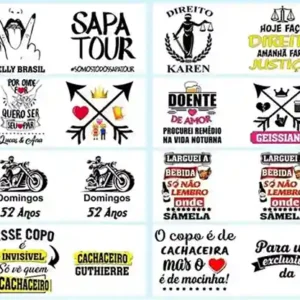 Kit 100 artes editaveis psd caneca de chopp festas sublimacao artes digitais para estamparia e eventos