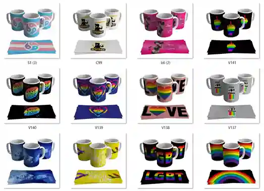 100 estampas sublimacao para canecas lgbt para imprimir arte digital editavel para personalizar canecas e presentes orgulho