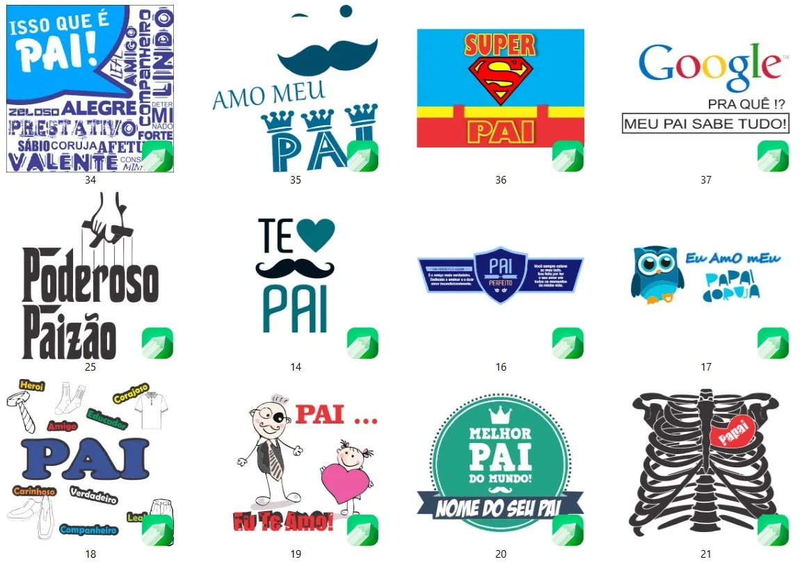 Acervo 100 artes cdr sublimacao dia dos pais coreldraw vetores e estampas para imprimir e personalizar brindes