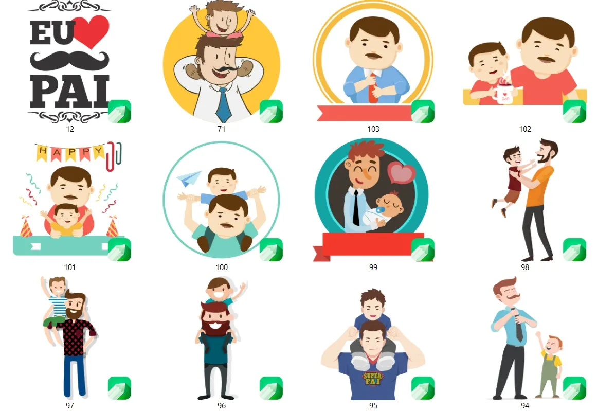 Coletanea 100 vetores estampas dia dos pais coreldraw artes para imprimir e personalizar presentes em sublimacao