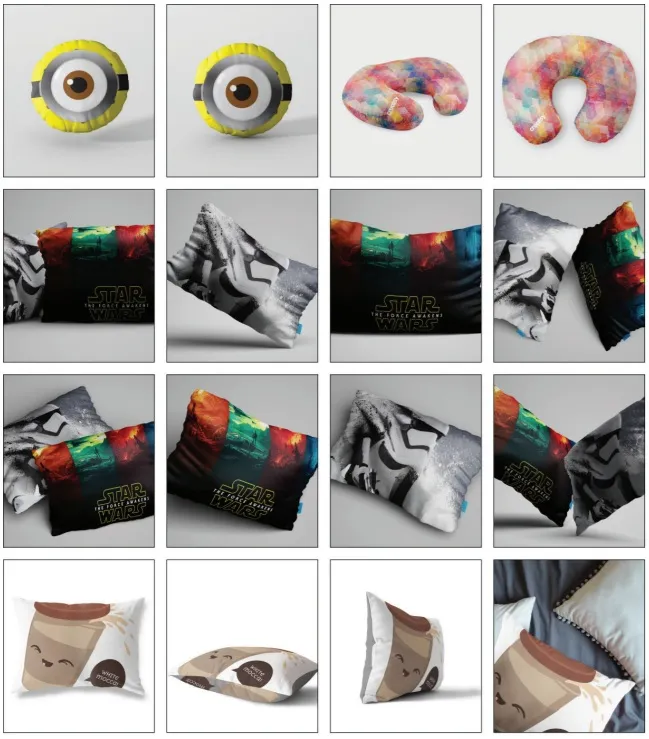 Coletanea 120 mockups psd almofadas decorativas e travesseiro modelos editaveis photoshop para e-commerce e catalogo