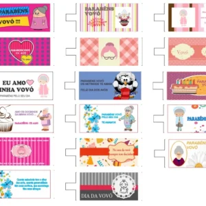 Coleção de 15 vetores CDR para CorelDraw com estampas do Dia dos Avós prontas para sublimação.