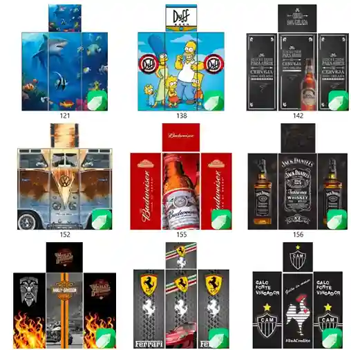 Coletanea 200 artes envelopamento de geladeira coreldraw artes digitais para estamparia e adesivação criativa