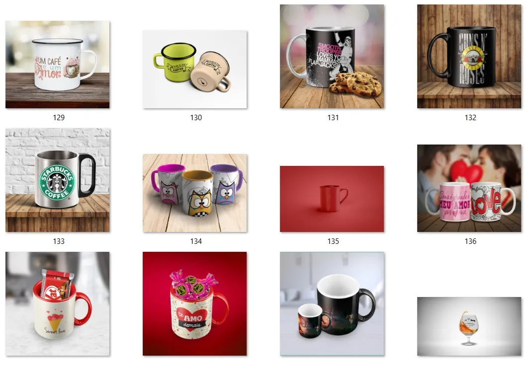 Coletanea 245 mockups psd canecas copos e garrafas squeeze modelos editaveis photoshop para e-commerce e catalogo