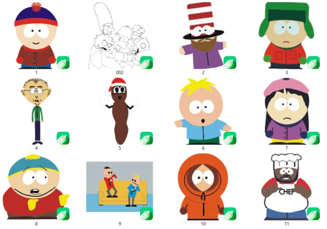 Pacote 290 artes vetores sublimacao simpsons e south park cdr arquivo editavel com estampas para imprimir e personalizar