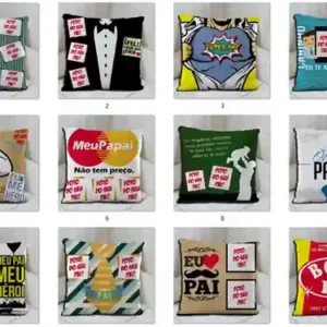 Pacote 30 artes digitais sublimacao almofadas dia dos pais arquivo digital para personalizar presentes e mimos