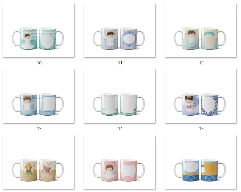 Pacote 30 artes digitais sublimacao caneca batizado e padrinhos arquivo digital para personalizar presentes e lembrancas
