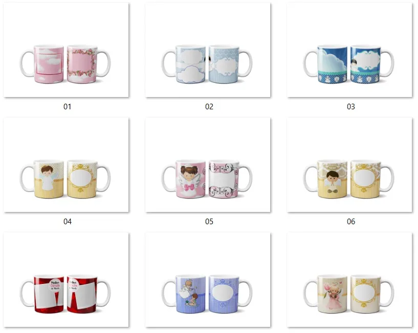 30 artes estampas para caneca tema batizado sublimacao arte digital editavel para personalizar canecas e lembrancinhas