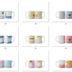 Kit 30 artes caneca batizado e anjinhos para sublimacao artes digitais para estamparia e presentes afetivos