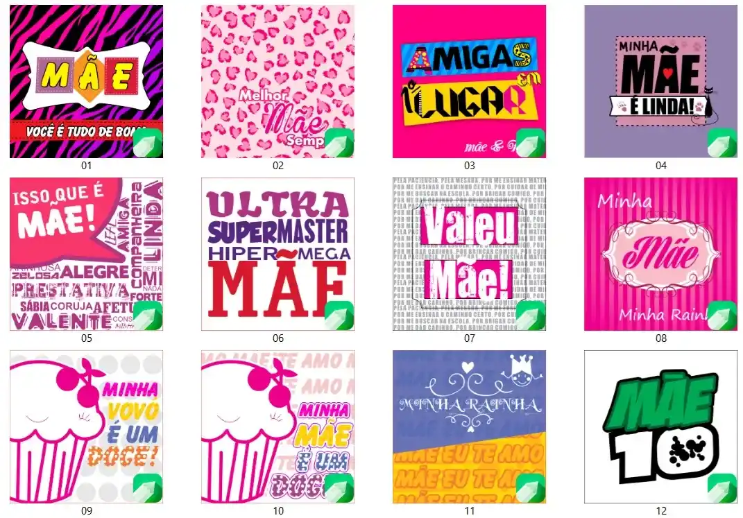 30 estampas dia das maes almofadas cdr coreldraw arquivo vetor editavel para personalizar presentes e decoracao