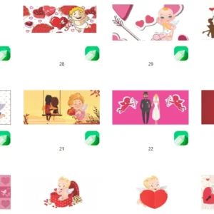 30 estampas para caneca cupido amor coracao cdr coreldraw arquivo vetor editavel para personalizar canecas e presentes romanticos