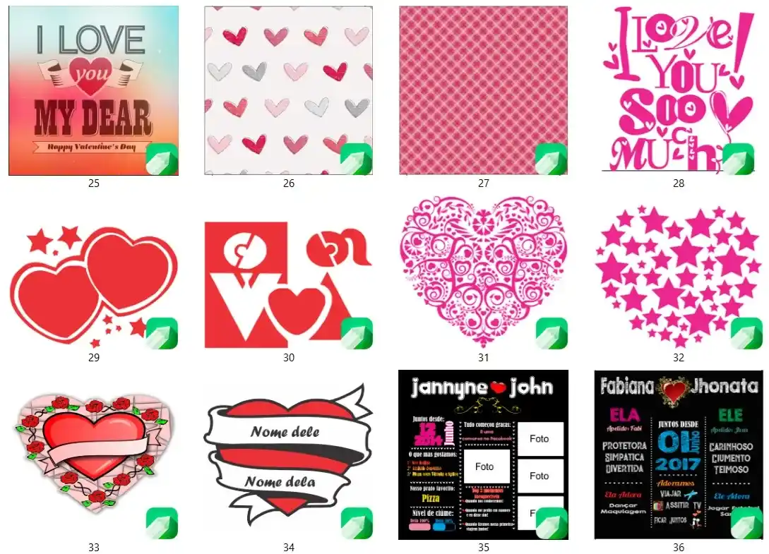 Kit 30 artes vetoriais cdr mousepad romantico namorados arte digital para atelie de personalizados e graficas