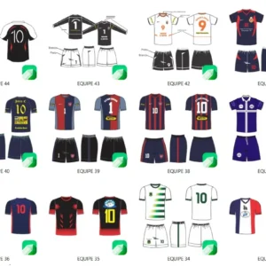 40 vetores uniformes de futebol coreldraw cdr artes para imprimir e personalizar camisas de futebol em sublimacao