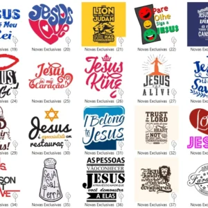 Pacote 400 artes vetores sublimacao gospel smilinguido coreldraw arquivo cdr editavel com estampas para imprimir e personalizar
