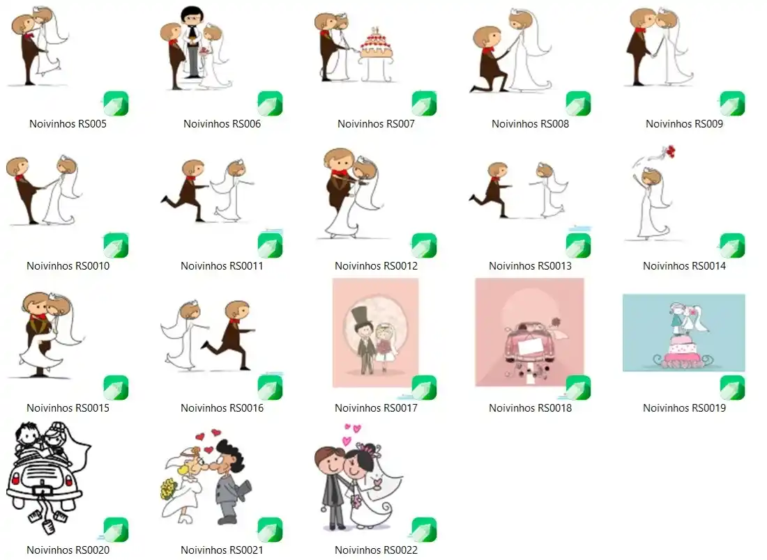 Kit 50 artes vetoriais cdr noivinhos casamento coreldraw arte digital para atelie de personalizados e estamparias