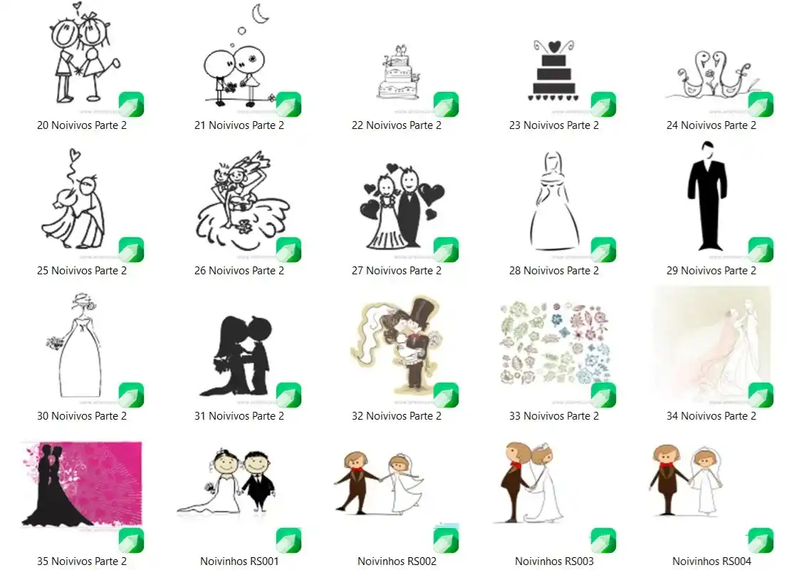 Pacote 50 vetores cdr noivinhos de casamento para corel vetor editavel para papelaria personalizada e presentes noivos