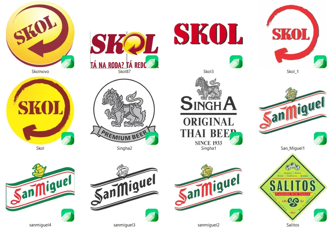 Kit 500 estampas vetores cdr marcas de cerveja coreldraw artes para imprimir e personalizar produtos em sublimacao