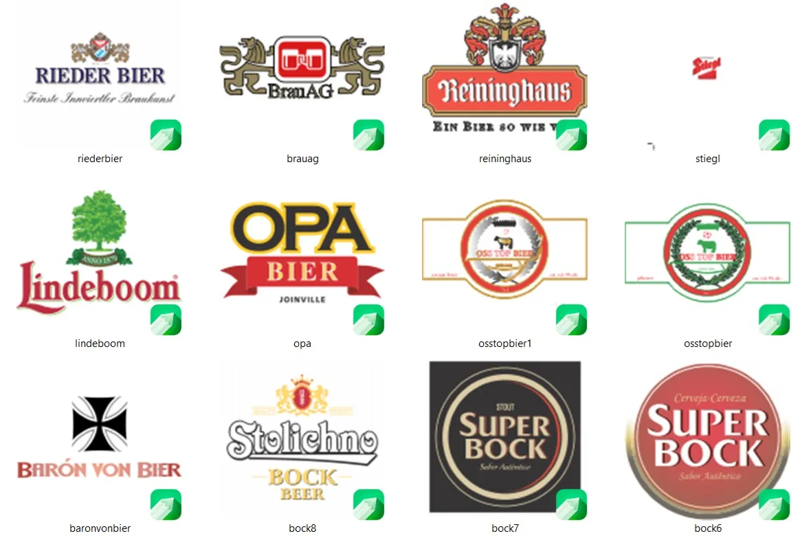Coletanea 500 vetores estampas marcas de cerveja coreldraw artes para imprimir e personalizar presentes em sublimacao