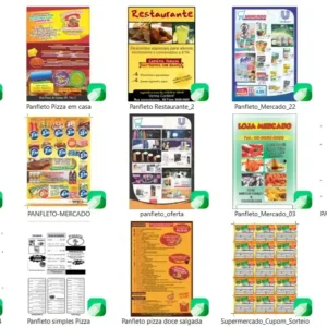 60 panfletos pizzaria bar mercado bebida cdr coreldraw arquivo vetor editavel para grafica e panfletos promocionais