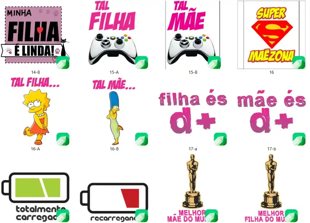 10 Kit Estampas Sublimacao Dia das Mães Pais Namorados
